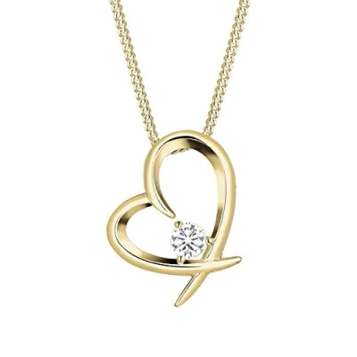 Afbeelding van Elli HERZ Geschwungen Ketting goldcoloured, Dames, Maat: 45, Gold coloured