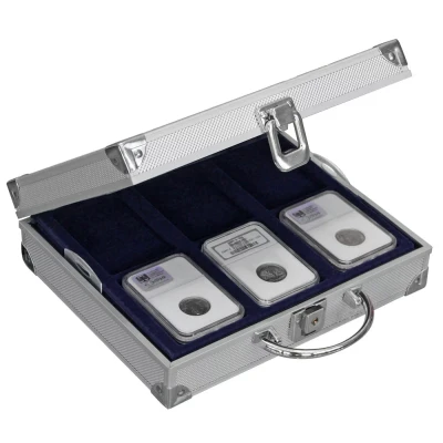 Afbeelding van Safe Safe, Koffer, Alu geschikt voor: Slabs capsules 60x85 mm. (24 st.) afm: 260x155x70 per st.