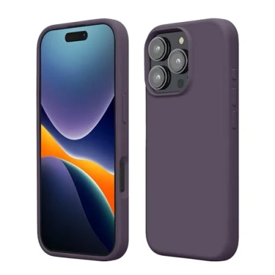 Afbeelding van kwmobile telefoonhoesje geschikt voor Apple iPhone 16 Pro Hoesje met siliconen coating Smartphone case in Bleke iris