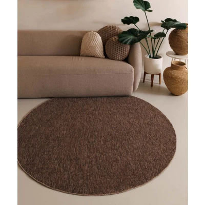 Afbeelding van Rond Tapijt/Vloerkleed Lush Bruin 120 Cm
