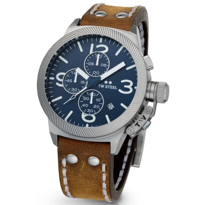 Afbeelding van TW Steel TWCS106 Canteen Chrono Bruin leer 45mm