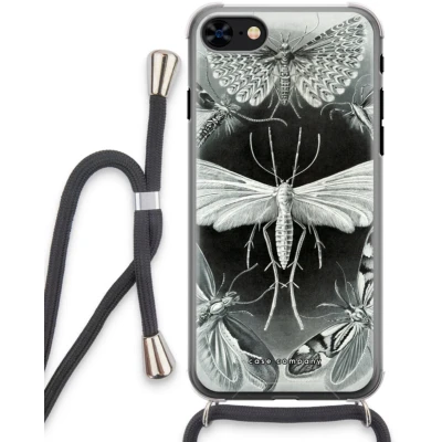 Afbeelding van Case Company® hoesje met Koord geschikt voor iPhone 7 Haeckel Tineida Telefoonhoesje Zwart Extra Bescherming aan alle Kanten en Over de Schermrand