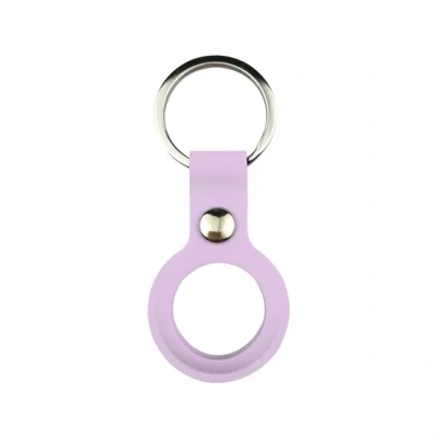 Afbeelding van AirTag case liquid series siliconen hoesje met ring licht paars
