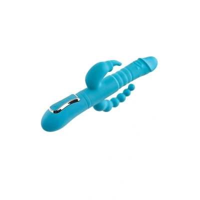 Afbeelding van Rabbit Vibrator Eve&#039;s Thrusting Triple Joy Blauw