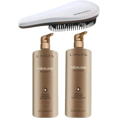 Afbeelding van L&#039;Anza Healing Blonde Bright Shampoo &amp; Conditioner Voordeelset Groot 950 + 950ML
