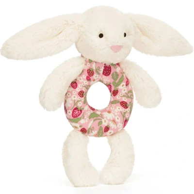 Afbeelding van Jellycat rammelaar blossom cream konijn berry 18 cm