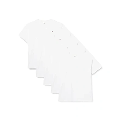 Afbeelding van Fruit of the Loom Super Premium T shirt met korte mouwen voor heren, verpakking van 5 stuks, Wit.
