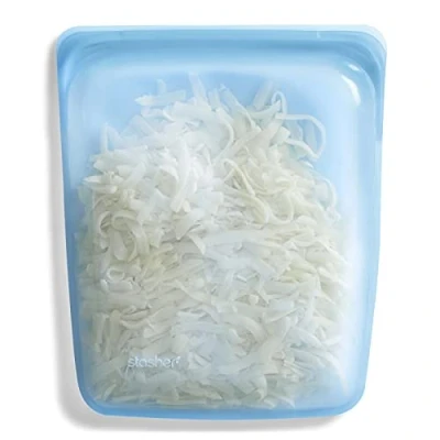 Afbeelding van Stasher platina siliconen, voedselveilige, herbruikbare opbergtas, blauw (1,8 l) Verminder plastic voor eenmalig gebruik Koken, bewaren, sous vide of invriezen Lekvrij, vaatwasmachinebestendig, milieuvriendelijk 1,8L