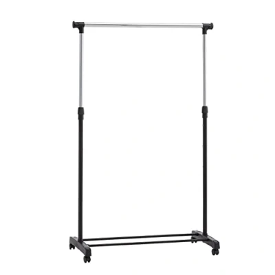 Afbeelding van Amazon Basics Kledingstang met wieltjes, chroom, 91,5 145 cm x 42 134 161