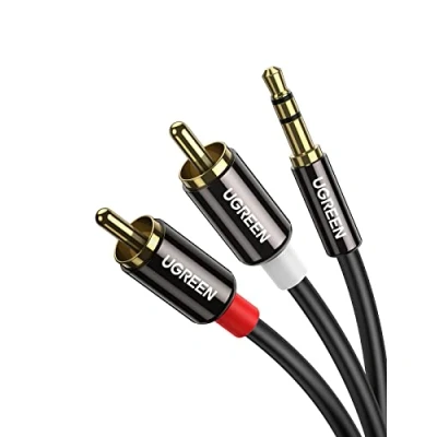 Afbeelding van UGREEN 3,5mm RCA Stereo Audio Jack kabel, 3,5 mm naar 2 mannelijk, compatibel met tv, pc, smartphone versterker, hifi systeem, soundbar, home cinema, autoradio, versterker (5 m)