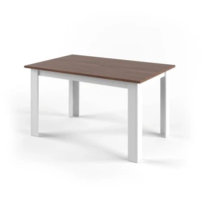 Afbeelding van Vicco Karlos eettafel, wit/walnoot ,140 cm, met stevig krasbestendig oppervlak van melaminehars (wit/walnoot)