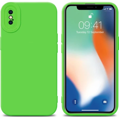Afbeelding van Cadorabo Hoesje geschikt voor Apple iPhone X / XS in Fluid GROEN Beschermhoes gemaakt van flexibel TPU silicone Cover Case
