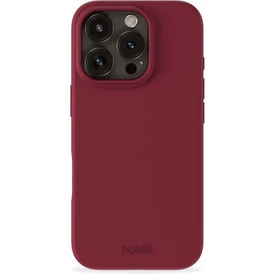 Afbeelding van Holdit Hoesje Geschikt voor iPhone 16 Pro Siliconen Silicone Case donkerrood