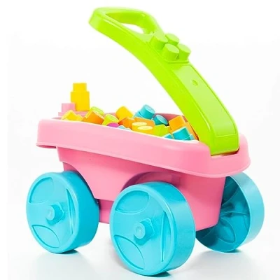 Afbeelding van Bouwstenen Moltó 20 Onderdelen Trolley Roze