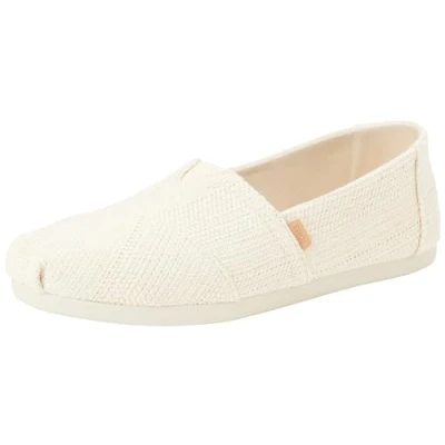 Afbeelding van TOMS Alpargata Cloudbound platte mocassins voor dames, Niet geverfde natuurlijke metallic linnen streep