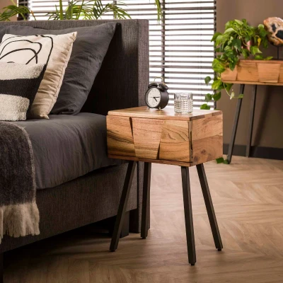 Afbeelding van Angel nachtkastje acacia hout naturel