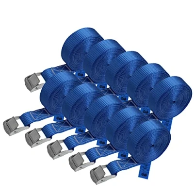 Afbeelding van Klauwriem, spanriem, bevestigingsriem blauw 2,5 m, 4 6 m verschillende hoeveelheden, maximale belasting 250 kg, DIN EN 12195 2, 10 stuks tot cm x