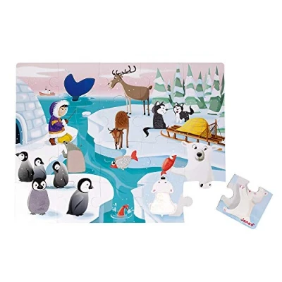 Image de Puzzle tactile Janod la vie sur banquise 20 pièces