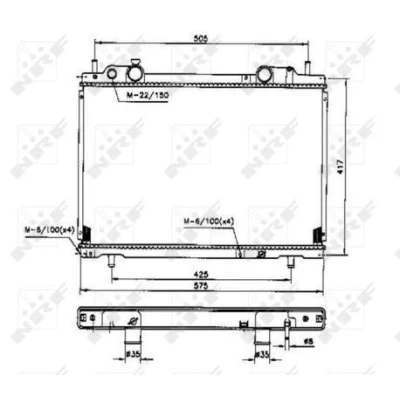 Afbeelding van NRF 53200 Radiateur 558 375 27 Koelribben gesoldeerd