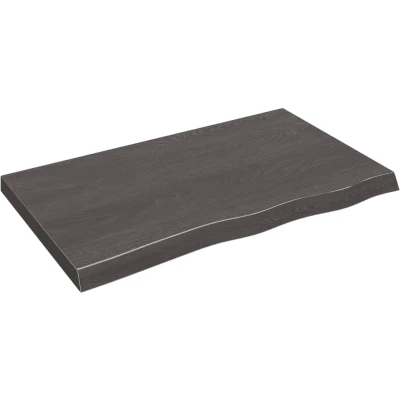 Afbeelding van vidaXL Wastafelblad 100x60x6 cm behandeld massief hout donkergrijs