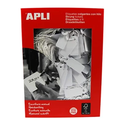 Afbeelding van Apli draadetiketten ft 13 x 34 mm (b h) (386), doos van 1.000 stuks etiket