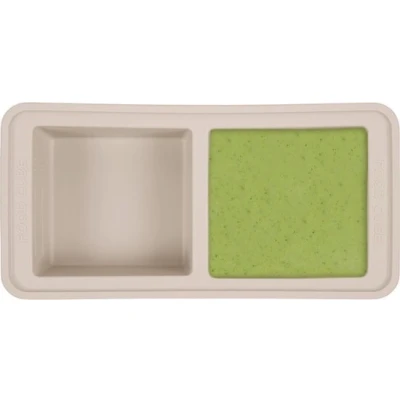 Afbeelding van Foodcube Meal prep bakje Diepvriesbakje vershoudbakje 100% siliconen Vriezer tray met deksel BPA vrij &amp; Magnetron Oven Vaatwasser 2x 500ML Sand