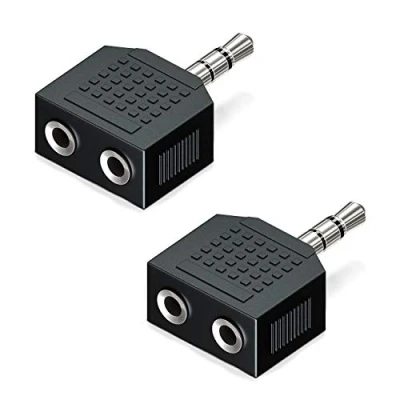 Afbeelding van deleyCON 2 x 3,5 mm jack stereo audio adapter splitter 1 naar zachte hifi home cinema ontvanger