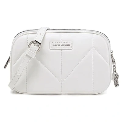 Afbeelding van David Jones Kleine schoudertas voor dames, meerdere vakken met ritssluiting tas telefoon, kunstleer, schouderriem, 2 vakken, handtas, zakken, reizen, winkelen, Wit., Stijlvol