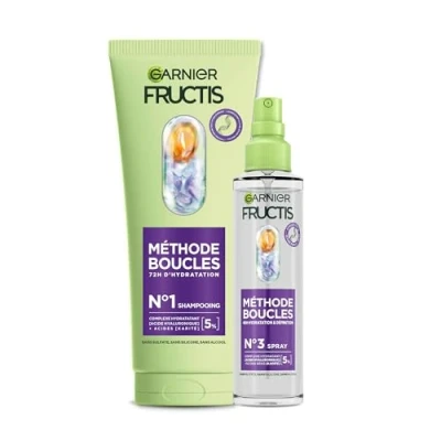 Afbeelding van Garnier Fructis methode krullen duo shampoo en hydraterende spray met hyaluronzuur sheaboter