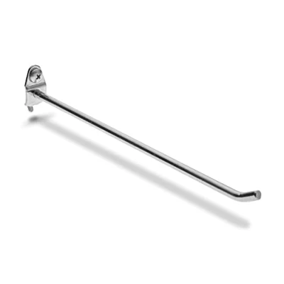 Afbeelding van DuraHook Triton Products 71813 enkele schacht 30 graden bend 1/10,2 cm van geplateerd diameterzink pegboard haak voor Duraboard of 1/20,3 en pegboard, 5 stuks