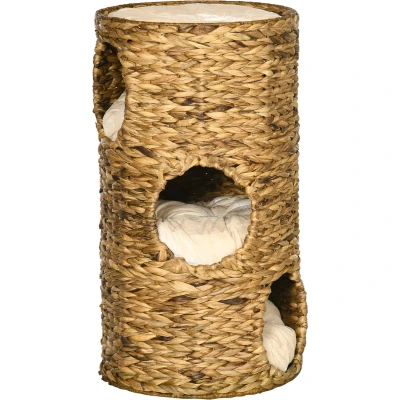 Afbeelding van PawHut Katzenturm mit Kissen und 3 Eingängen D30 697V00