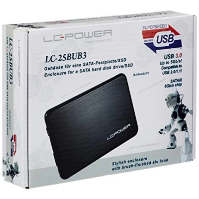 Afbeelding van LC POWER® 25BUB3 Behuizing voor opslagstations 2.5&#039;&#039; Aluminium Zwart