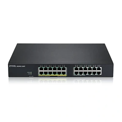 Image de Zyxel GS1915 Series 24EP Commutateur Compatible avec NebulaFLEX intelligent 24 x 10/100/1000 (12 PoE) de bureau, fixation murale PoE (130 W)