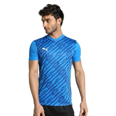 Afbeelding van Puma Team Ultimate Shirt Korte Mouw Heren Electric Blue Lemonade Maat: M