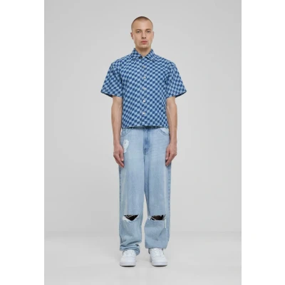 Afbeelding van Urban Classics Overhemd, Heren, Maat: Small, Bluelasercheck
