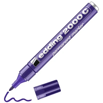 Afbeelding van Edding 2000 C permanente marker, paars, 1 pen, ronde punt 1,5 3 mm, sneldrogend, water en veegbestendig, voor karton, kunststof, hout, metaal, universele marker