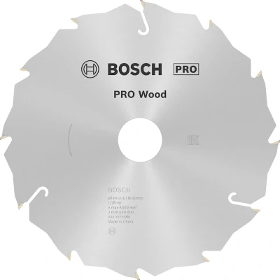 Image de BOSCH 2608640800 lame de scie circulaire Speedline Wood, 190 x 30 2.6 mm, 12T