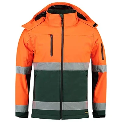 Afbeelding van Tricorp Hi Vis Softshell Jas 403007 Oranje Groen Maat 3XL