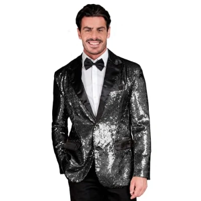 Afbeelding van Widmann Party Fashion Herenjas met pailletten, satijn, Disco Fever Schlagermove