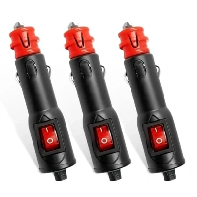 Afbeelding van mizikuu 3 stuks sigarettenaansteker, 12 V/24 V, universele stekker, socket met 10 A zekering en mannelijke stekkerconnector voor