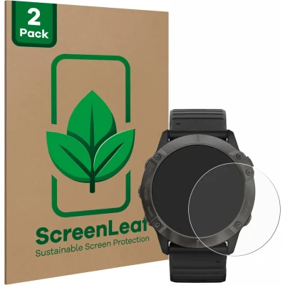 Afbeelding van ScreenLeaf Screenprotector voor Garmin Fenix 6X Pro Duurzame schermbescherming Folie Beschermfolie transparant (2 Stuks)
