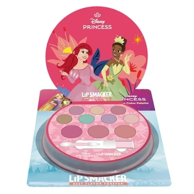 Afbeelding van Lip Smacker Prinsessen Shimmer Color Palette, 12 delige Disney prinsessenmake upset voor kinderen, inclusief glinsterende crèmes, blush en make upkwasten, up kinderen