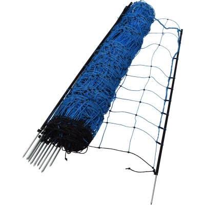 Afbeelding van Gallagher Wolvennet (120 Cm / Enkele Pen Blauw) 50 Meter Incl. 14 Palen Verstevigde Onderste Draad Compatibel met andere Netten