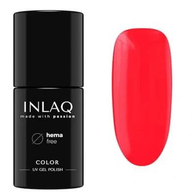 Afbeelding van INLAQ® Nagellak, semi permanent, neonrood, 6 ml, uv gelnagellak, zonder hema, collectie Neon Spectrum, langdurige nagellak