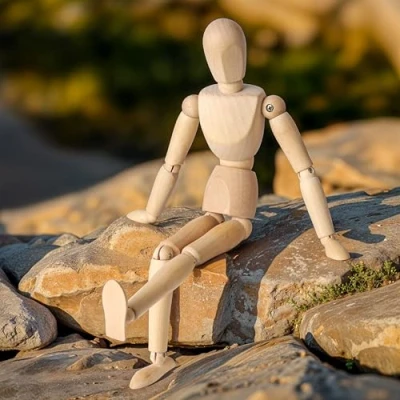 Afbeelding van Kurtzy 30,5cm Houten Mensen Lichaam Tekenen Mannequin met Standaard Flexibele Gewrichten Artiest Model Hout Gearticuleerd Unisex Kunst Figuur Voor Schetsen &amp; Schilderen Perfecte Huis Decoratie