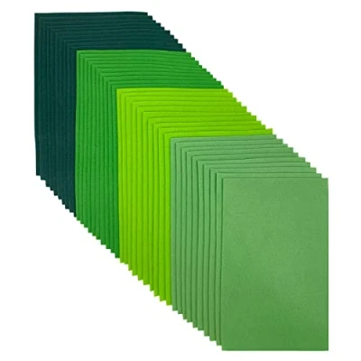 Afbeelding van Jtnohx Feutrine de Couleur, Tissu en Feutre 40 Pièces, Feuille 20x30cm, 1.4 mm Souple pour L&#039;artisanat Projets et Fête (Série Verte)