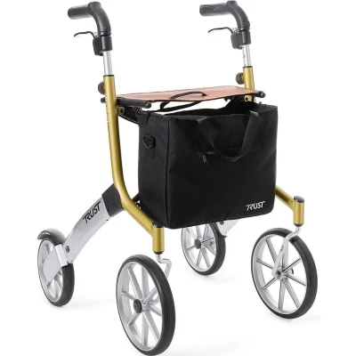 Afbeelding van Let&#039;s Go Out rollator Beige/zilver Trustcare