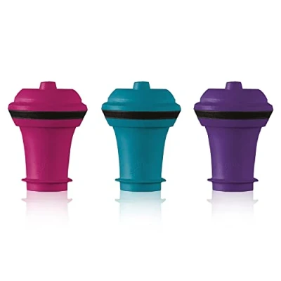 Afbeelding van Vacu Vin Wijnstopper Vacuum Wine Stopper Gekleurd 3 Stuks