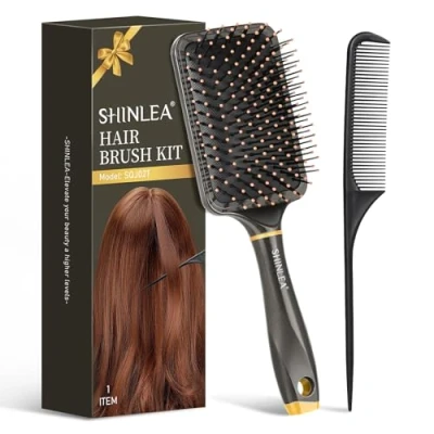 Afbeelding van SHINLEA Grote ontwarrende haarborstel voor vrouwen, mannen en kinderen, massageborstel nat/droog haar, gladmaken, stylen ontwarren