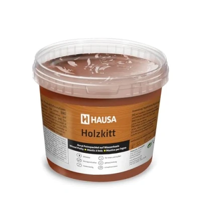 Afbeelding van HAUSA Palissander houtplamuur, 1 kg, stopverf voor het repareren van houtschade, klaar gebruik, uitstekende vulkracht, sneldrogend, duurzaam